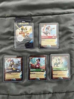 Disney Lorcana TCG Azurite Sea Cruise Exclusive Holofoil 5 card Set & Bag Rare! - Image 1