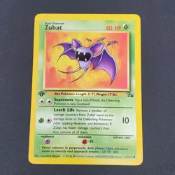 Zubat 57/62 FOSSIL 1st Edition 1999 Pokemon Card - LP - Image 1