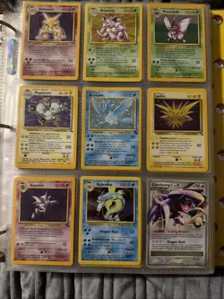 Vintage Pokemon Binder 25 Holo Cards 180 Cards Lot Base Set Jungle Set Plus More - Image 2