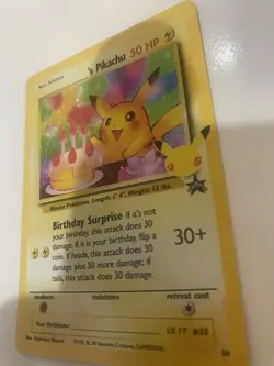 Pokemon Pikachu TCG Birthday Celebrations Holo Rare Card #24 NM/Mint Pack Fresh - Image 3