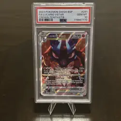 PSA 10 GEM MINT Lucario VSTAR Promo SWSH291 Crown Zenith ETB Pokemon Card - Image 1