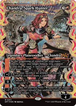 Chandra, Spark Hunter (Showcase) (Fracture Foil) [Aetherdrift] Foil Near Mint | - Image 1