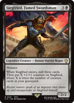 MTG Magic 1x Siegfried, Famed Swordman SURGE FOIL (M/NM) Commander Final Fantasy - Image 1