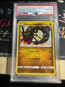 2017 POKEMON SUN & MOON SHINING LEGENDS #56 SHINING RAYQUAZA - PSA 8 - Image 1