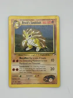 Pokemon TCG Gym Heroes Brock's Sandslash 23/132 Non-Holo LP - Image 1
