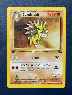 1x Pokemon Sandslash 41/62 Fossil 1st Edition Lightly Played Free Shipping - Image 1