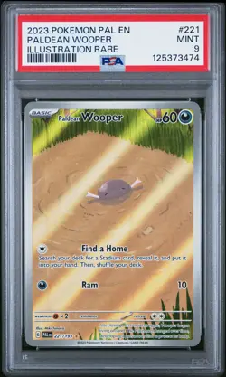 2023 POKEMON PAL EN-PALDEA EVOLVED ILLUSTRATION RARE #221 PALDEAN WOOPER PSA 9 - Image 1