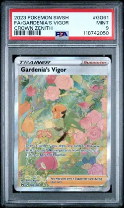 2023 POKEMON SWORD & SHIELD CROWN ZENITH #GG61 FULL ART/GARDENIA'S VIGOR PSA 9 - Image 1