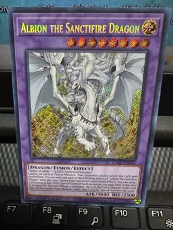 Yugioh Albion The Sanctifire Dragon CYAC-EN035 Secret Rare 1st Edition NM TCG - Image 1