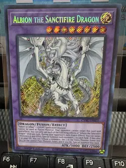 Yugioh Albion The Sanctifire Dragon CYAC-EN035 Secret Rare 1st Edition NM TCG - Image 2