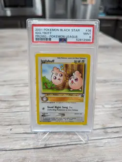PSA 9 MINT Igglybuff # 36 WOTC Black Star Promo Pokemon Card - Image 1