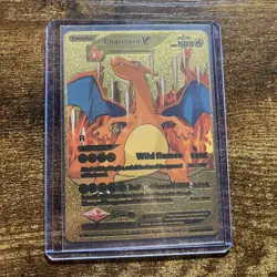 Pokemon Charizard v Evolution 508HP Gold Foil Fan Art Card SMP26-43 - Image 1