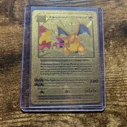 Charizard HP120 Gold Metal Pokemon Card NICE~ - Image 1