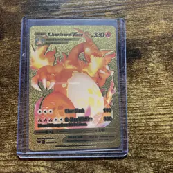 Charizard VMAX HP330 Gold Metal Pokemon Card - Image 1