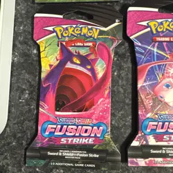 Fusion Strike Sealed Sleeved Pokemon Booster Card Artset Art Set - 4 Total Packs - Image 3