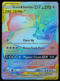 Eevee & Snorlax GX Tag Team #191 NM Pokemon Card - Image 1
