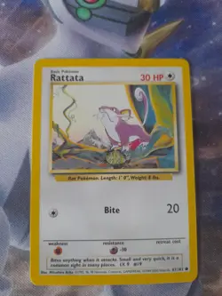 Rattata 61/102 1999-2000 4th Print UK Common Unlimited Base Set Pokemon Card MP - Image 1