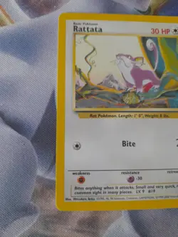 Rattata 61/102 1999-2000 4th Print UK Common Unlimited Base Set Pokemon Card MP - Image 2