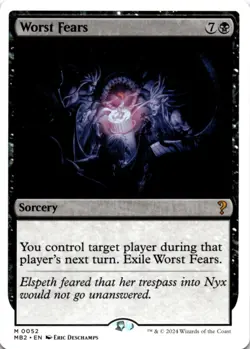 MTG Worst Fears (White Border) Normal NM Mystery Booster 2 Magic 52 - Image 1
