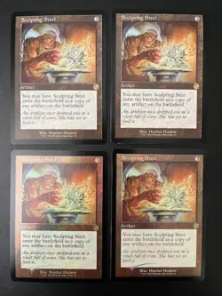 MTG- Sculpting Steel x4 - Brother's War Retro (2 are FOIL) - Image 1