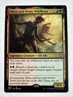Mina and Denn, Wildborn - Commander: Zendikar Rising Regular #94 NM/MINT MTG - Image 1