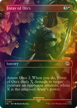Foray of Orcs SCENE BORDERLESS FOIL, The Lord of the Rings, MTG LTR NM/M - Image 1