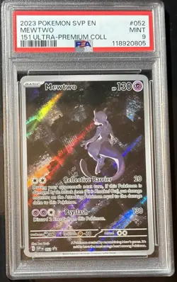 2023 Pokemon Scarlet & Violet 151 Promo Ultra Premium Mewtwo #52 PSA 9 Mint - Image 1