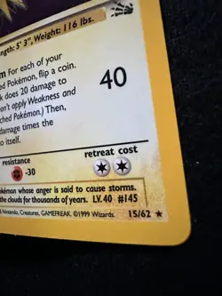 Pokemon TCG | Zapdos 1st Edition Holo Rare *HOLO ERROR* | 15/62 Fossil | NM-LP - Image 4