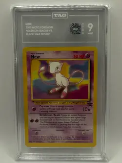 2000 Pokemon League Black Star Promo Mew #8 TAG MINT 9 - Image 1