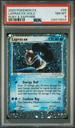 💧NEW CERT!!! PSA 8 Lapras EX 99/109 Ruby & Sapphire Holo Ultra Rare Pokemon - Image 1
