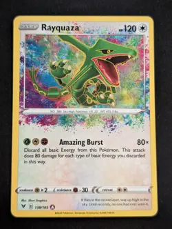 Rayquaza 138/185 Amazing Rare Vivid Voltage Sword Shield Pokemon TCG LP - Image 1