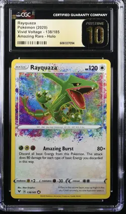 2020 POKEMON SWSH VIVID VOLTAGE #138 RAYQUAZA AMAZING RARE CGC 10 PRISTINE - Image 1