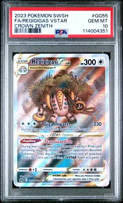 2023 POKEMON SWORD & SHIELD CROWN ZENITH #GG55 FULL ART/REGIGIGAS VSTAR PSA 10 - Image 1