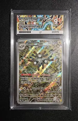 Pokemon Center Promo Magneton #159 ETB SVP159 Surging Sparks Graded ACE 9 MINT - Image 1