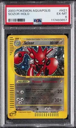 2003 POKEMON AQUAPOLIS #H21 SCIZOR-HOLO PSA 6 - Image 1