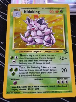 Nidoking 11/130 - Holo Rare Base Set 2 - Pokemon Card WOTC 1999-2000 CLEAN - Image 1