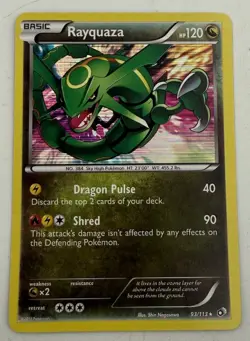2013 Pokemon Black & White Legendary Treasures Rayquaza Holo #93/113 - Image 1