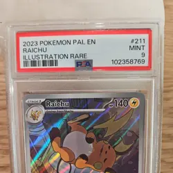 Pokemon Paldea Evolved Raichu 211/193 Illustration Rare PSA 9 MINT - Image 2