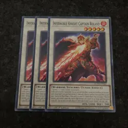3x Infernoble Knight Captain Roland ROTD-EN041 Common 1st NM Yugioh - Image 1