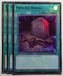 Yugioh x3 Foolish Burial CH01-EN031 Ultra Rare 1st Edition - Image 1