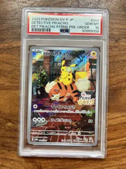PSA 10 Pokemon Card Detective Pikachu 098/SV-P Nintendo Switch Promo Japanese - Image 1
