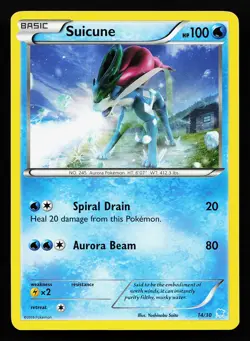 Suicune 14/30 Non-Holo XY Trainer Kit Pokemon Card - Image 1