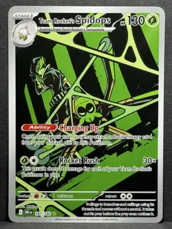 Pokemon Destined Rivals Team Rockets Spidops Illustration Rare Card 187/182 NM - Image 1