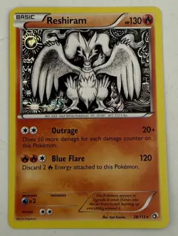 Pokemon TCG Reshiram Legendary Treasures Holo Rare Card 28/113 NM - Image 1