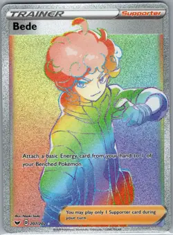 Bede (Secret) 207/202 SWSH01: Sword & Shield Base Set - Pokemon Card - NM - Image 1