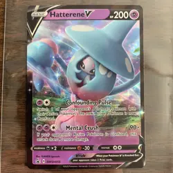 Hatterene V Black Star Promo SWSH055 Champions Path Pokemon Trading Card - Image 1