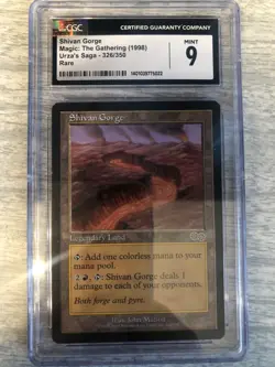 Shivan Gorge MTG Urza's Saga Magic Rare CGC Graded 9 FREE SHIPPING - Image 1