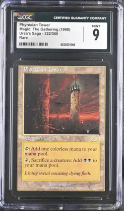 Phyrexian Tower, just graded. Urza's Saga mtg. CGC 9 Mint! - Image 1