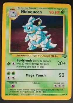 Pokemon TCG Nidoqueen Jungle 7/64 Holo Unlimited Holo Rare MP - Image 1