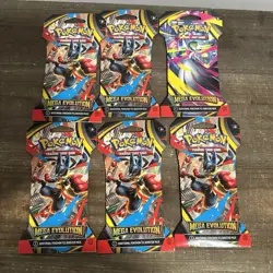 6 Packs Of Pokemon TCG Mega Evolution Sleeved Booster Pack - 10 Cards Each 🆕✅ - Image 1